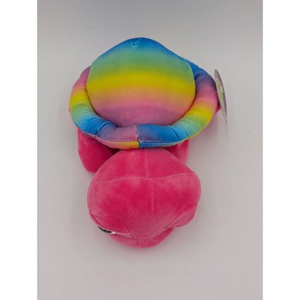 Rainbow Turtle Plush Kawaii Pink Head Stuffed Animal 10” Arcade Prize Redemption
